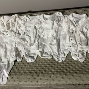 7 White Baby Onesies Set